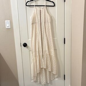 Elegant Cream Lace Maxi Dress